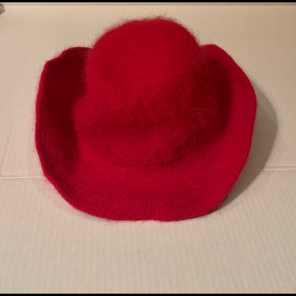 Vintage Angora Red Fedora hat